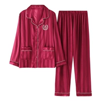 1915#полосатая винная красная девушка