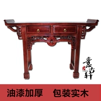 Антикварные столы с твердым древесином китайского стиля для столов для домашних крыльцов, боги Forte Wealth, случаи благовония в случае сельского храма в сельской местности Фомы Юмуму