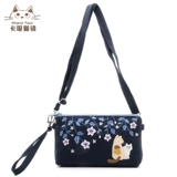 Qingcang Kine Cat Blossom Cat Cotton Chottch Hettkers Вышитый холст для ручной сумки