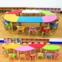 Trang trí bàn dài dày mẫu giáo bàn mẫu giáo bài tập về nhà tiểu học và trung học trang trí bàn đơn đôi đồ nội thất tăng bàn - Nội thất giảng dạy tại trường bảng dạy học giá rẻ
