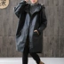 2018 mùa đông mới rộng kích thước lớn áo khoác da PU gió nữ béo mm dài trùm đầu áo khoác da Hàn Quốc áo khoác da thật Quần áo da