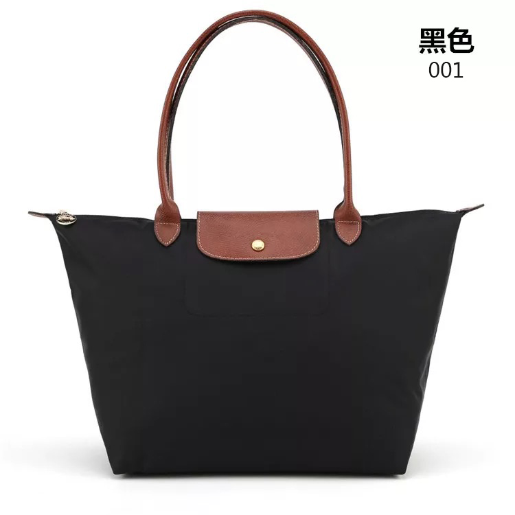 Recommended / Black [Medium]summer commute France classic Dumplings female nylon Tote Bag portable The single shoulder bag package female high-capacity Longxiang bag