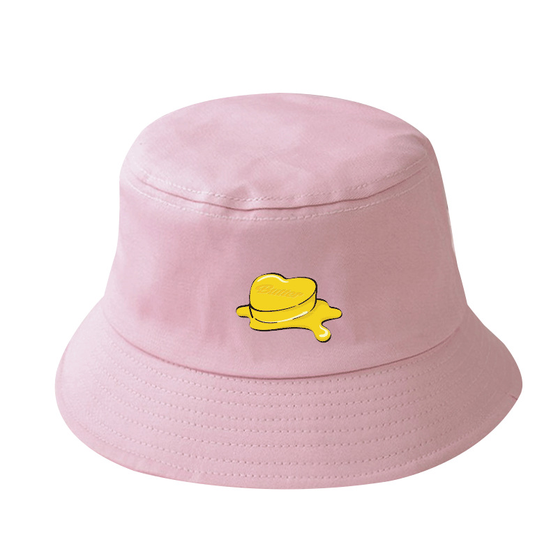 Pink - A2021 summer Korean version Bulletproof Youth League single Butter butter originality written words LOGO printing Fisherman hat
