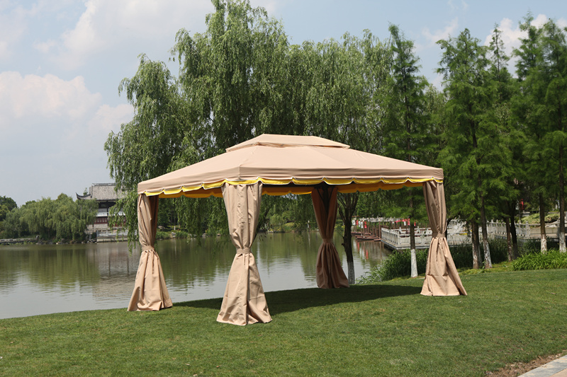 3X3m Luxury Khaki (Including Double Curtain)Rome Tent outdoors pavilion commercial Tent garden villa courtyard Awning outdoor automobile Canopy Wedding