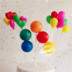 Fondant 裱 hoa bánh sinh nhật cảnh trang trí bánh cảnh trang trí vòng bóng tim bóng Trang trí nội thất