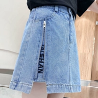 Летняя детская джинсовая юбка для школьников, мини-юбка, А-силуэт, в западном стиле, сезон 2021, с акцентом на бедрах, подходит для подростков, в корейском стиле