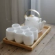 Чистая белая простота (один горшок из шести чашек+бамбуковый поднос)