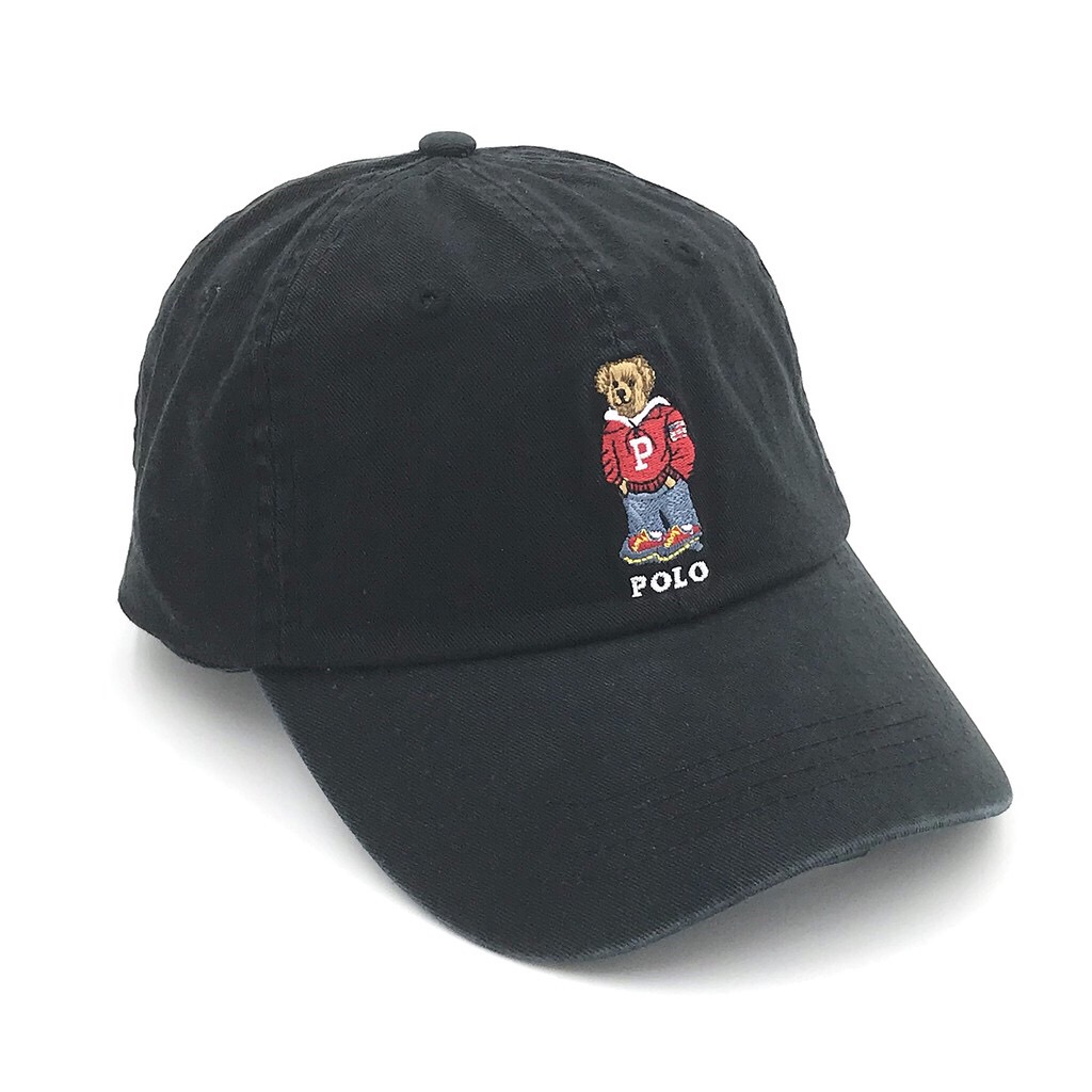 P-bear & BlackPolo Bear Hat female Chaopai ins Paul Baseball cap male leisure time peaked cap Sun hat RL Export