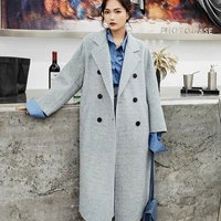 2019 mùa thu và mùa đông phụ nữ mới ánh sáng hai mặt áo len nylon áo khoác retro lỏng cashmere phụ nữ - Áo len lót đôi mẫu áo khoác lông nữ đẹp