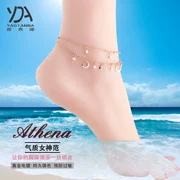 Athena trang sức đôi vòng chân nữ đơn giản hoa hồng vàng sinh viên vòng chân trẻ em người mẫu gợi cảm gió quốc gia không phai - Vòng chân