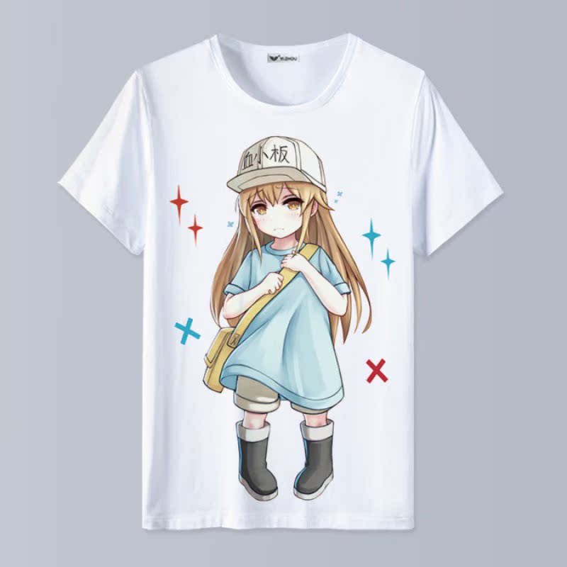 【09】Working cell platelet white blood cell Cells cos clothing clothes quadratic element Animation surrounding Short sleeve T-shirt