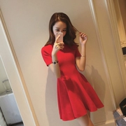 Phụ nữ Hàn Quốc nhỏ tươi một chiếc váy chữ 2019 hè mới eo retro đã mỏng đan váy nhỏ - Váy eo cao