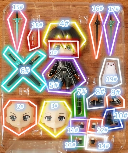 GSC Sword God Realm Sao Tonggu и Ren Kirito Clatform аксессуары разделены на трупы