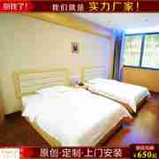 Căn hộ tùy chỉnh thể hiện khách sạn phòng khách sạn nội thất phòng ngủ tiêu chuẩn thành một bộ đầy đủ đơn giường đôi 1,8m - Nội thất khách sạn