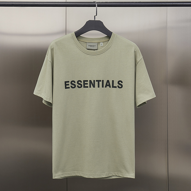 Camel ColorFEAROFGODFOG2020 new pattern Double line Chest silica gel letter trend easy High street Short sleeve T-shirt male