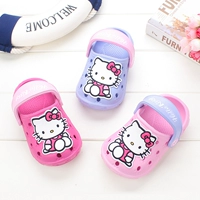 Hello kitty, слайдеры для девочек, летние нескользящие милые детские тапочки для принцессы для раннего возраста, 1-3 лет