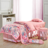 Vẻ đẹp trải giường bốn bộ cotton cao cấp Châu Âu nhỏ khu vườn sang trọng gió beauty salon giường massage bìa sáu bộ
