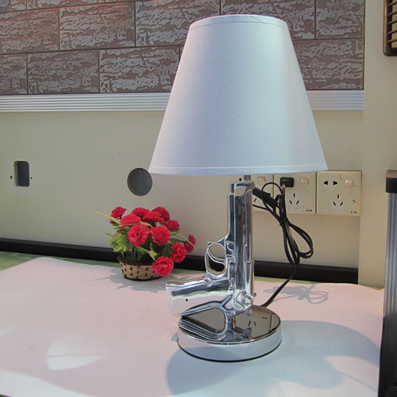 Electroplated Silver PistolItaly Gun _ LoungeTablelampGun | Long gun Floor lamp AK47 Desk lamp