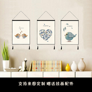 Tùy chỉnh Bắc Âu trang trí tấm thảm ins nền tường treo mét hộp bìa vải cotton linen art tranh tấm thảm