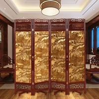 Tùy chỉnh 
            lá vàng Trung Quốc rắn gỗ màn hình văn phòng phòng khách phân vùng khách sạn sông Qingming Cảnh màn hình gấp di động hai mặt cnc vách ngăn