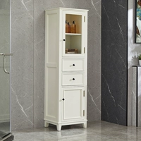 Шкаф для хранения ванной комнаты в гостиной, вертикальный шкаф в европейском стиле из массива дерева водонепроницаемый американский высокая шкаф для хранения сторона буфет