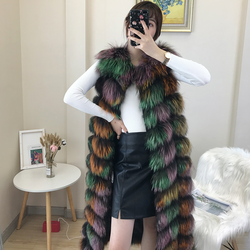 Miss Duan 2019 new imported fox fur vest fur coat long female winter big net red