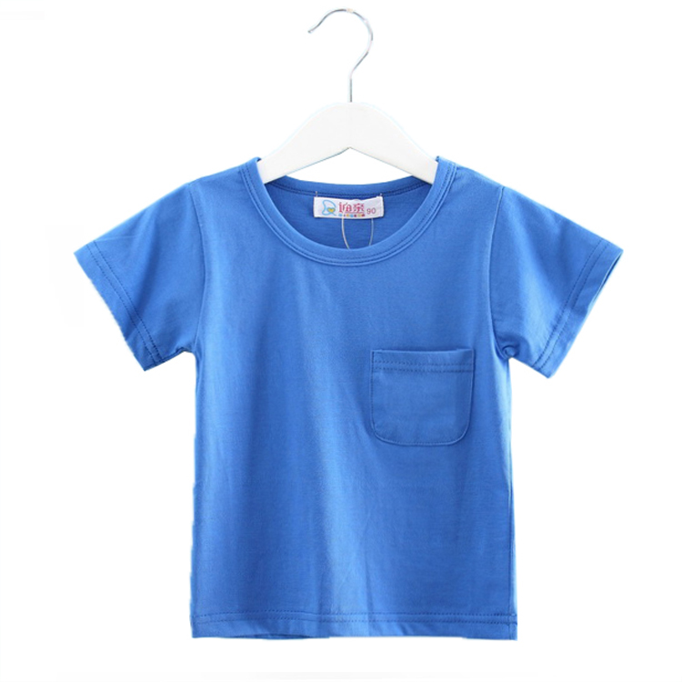 Pocket short sleeve - Royal Bluebaby vest Boy girl summer wear baby Children's wear hurdle Clothing camisole pure cotton Undershirt Sleeveless Thin