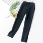 Y11 cao eo chín quần thẳng chân quần âu Hàn Quốc chuyên nghiệp phù hợp với màu đen quần dây kéo tối đàn hồi eo quần jean nữ cao cấp