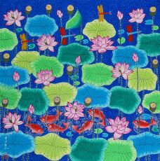 Рисунки акварелью и гуашью 年年有余芯68厘米--68厘米鹕脚民芙鸶作品