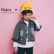 Áo khoác trẻ em mùa thu 2018 cho bé trai Áo khoác denim Chaozhong cho bé phiên bản Hàn Quốc của áo sơ mi denim 2583