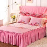 Độc khăn trải giường giường váy ngủ cotton váy cotton giường bìa trượt tấm 1,8 m 2.0m xù nắp bảo vệ - Váy Petti