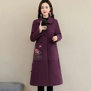 Áo khoác nữ phong cách Trung Quốc trong phần dài Áo khoác len cổ điển 2019 mới mùa xuân và mùa thu hoang dã ban đầu của phụ nữ - Trung bình và dài Coat