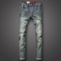 Ou Gutu mới mùa thu retro đơn giản giản dị chân Mỏng đàn hồi thấp eo jeans của nam giới kích thước lớn xiên pocket quan ao nam