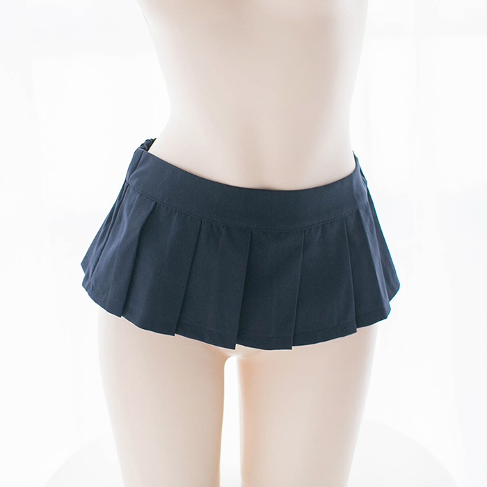 藏青色17CM超MINI百褶格子超短小短裙性感可爱迷你短裙多种长度可选