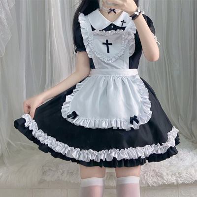 taobao agent Halloween Cross Grandma COS Cos Cost Cute Everyday Soft Girl Lolita Cafe Virgin Muju Black and White Short Black and White