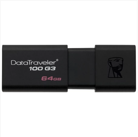 Kingston 64b USB3.0 U Disk DT100G3 Дизайн черного слайдера модный и удобный модный и удобный