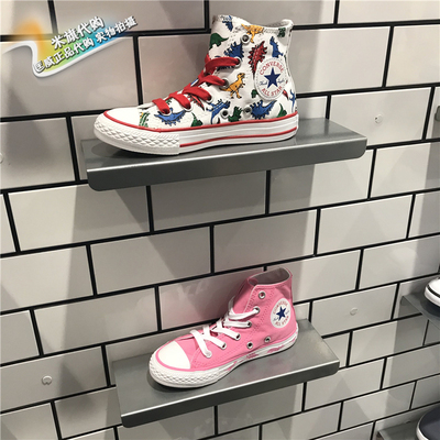 Converse Counter подлинная детская динозавры напечатана на высоких детских туфлях. 663636c 666472c