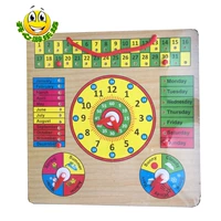 Деревянный детский календарь, обучающие часы для детского сада, игрушка, раннее развитие