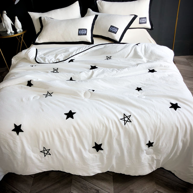 Star & Whiteins Sleep naked Washed cotton Cotton Summer quilt summer quilt Summer quilt washable  Simplicity Single double summer Thin quilt