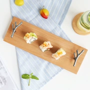 Elm Sushi Board Khay gỗ Cắt Tây Món tráng miệng Đĩa gỗ Bánh mì Steak Steak Sushi Elk Twig Khay