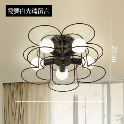 Five Leaf Flower & Five Black Heads With 9W Led Warm LightNorthern Europe Simplicity Modeling lamp Ceiling lamp living room lamps Iron art a chandelier Children's room bedroom room lamps and lanterns restaurant Lighting