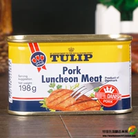 Обед из свинины тюльпана, консервированное мясо 198G*4 банки датских импортированных блюд, приготовленные в пищу и открытые банки, ингредиенты горячего горшка