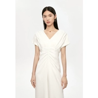 Белое платье, небольшая дизайнерская элегантная юбка, французский стиль