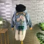 Lai Fulai 2019 mùa thu áo khoác bé gái mới phiên bản Hàn Quốc của chàng trai quần lửng denim lỗ lớn 1639 - Áo khoác áo măng tô bé trai