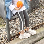 西西 2019 xuân mới quần áo trẻ em quần dài hoang dã cô gái bên ruy băng quần legging thể thao giản dị - Quần