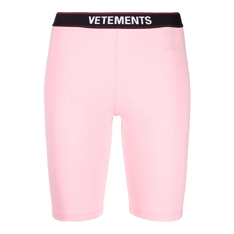 Pink shorts21 Spring and summer New products vanguard street letter Elastic waist motion Tight fitting Bottom up trousers Pants  female 2 paragraph