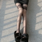 Кружевные носки, летние тонкие сексуальные колготки, высокие сапоги, черные гольфы