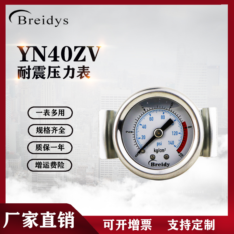 Đồng hồ đo áp suất YN40ZV trục khung đồng hồ đo áp suất PT1/8 một điểm khí nén đo áp suất nước 10 KG/16 KG