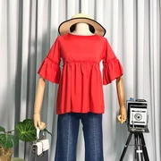 G 16 mùa hè mới thời trang hoang dã Hàn Quốc phiên bản của tự trồng màu rắn xù eo Hàn Quốc phụ nữ T-Shirt