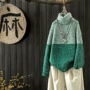 Indigo gốc 2018 mới văn học Hàn Quốc retro rộng áo len dày cổ cao chạm đáy áo sơ mi nữ màu sắc phù hợp với áo len áo len nữ form rộng